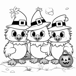 baby chickens dressed up for halloween