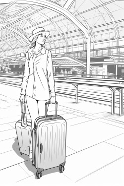 airport check in people luggage