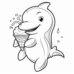 delfin con helado