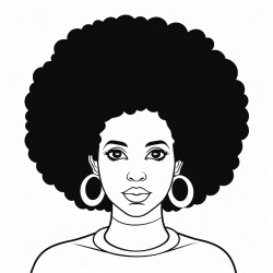 black woman with afro