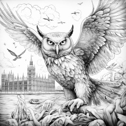 owl flying in london