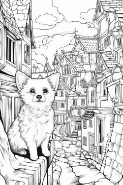 small dog in the village