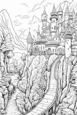 coloring dragon forest castle