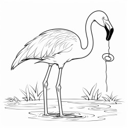 a flamingo cleaning its feathers with its beak