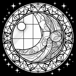 moon stained glass design