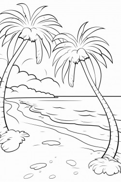 palm trees and coconuts on the beach