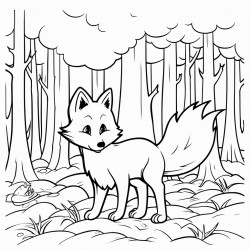 a fox putting out fires in the forest