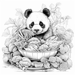 panda eats leasves