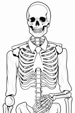 cartoon skeleton taking xray