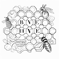 word honeycomb coloring page  draw a honeycomb and write sweet kind words in each cell