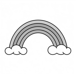 a coloring page of a rainbow with 7 spaces for colors
