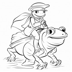 silly picture of a frog riding a horse