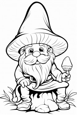 gnome sitting on a giant mushroom