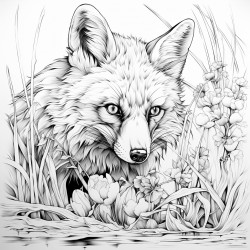 red fox eating bamboo