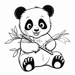 panda eating a bamboo stick