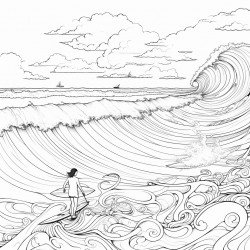 ocean with teens surfing