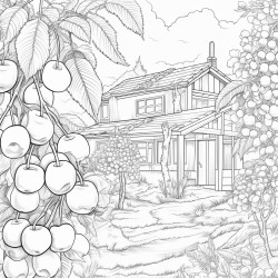 cherries in a beautiful garden