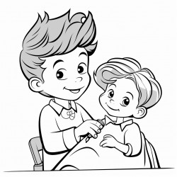menino cortando o cabelo