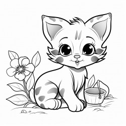 kitten with a ladybug