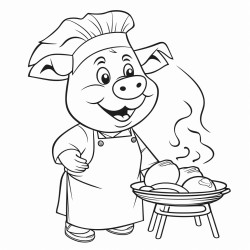 cooking pig