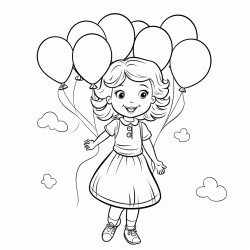 girl with balloons