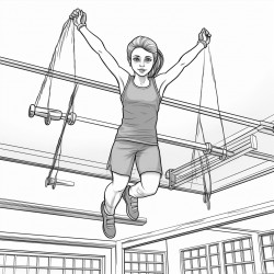 a 10yearold girl in a gymnastics gym