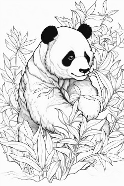 panda eating leaves