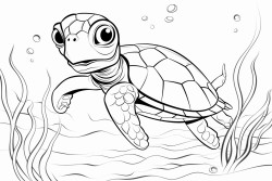 baby sea turtle swimming