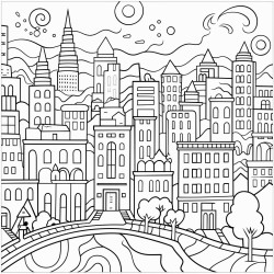 coloring page about citys noise