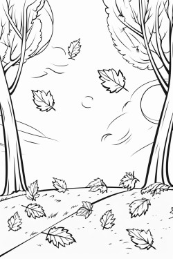 leaves falling from trees in autumn no shading