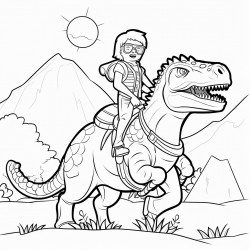 trex riding a unicorn