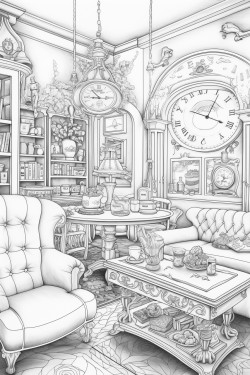 a caf with an eclectic mix of furniture and artwork