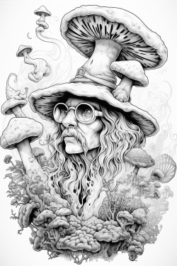 a stoner smoking out of a trippy bong