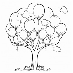 balloons on a tree