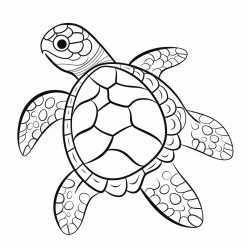 kids coloring page with turtle black and white simple line art style minimalist drawing white background style raw