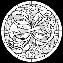 cancer ribbon stained glass style with each section numbered between 1 and 20