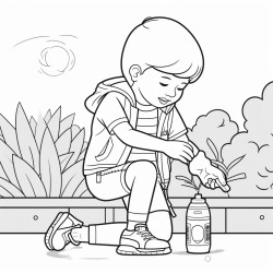 a kid putting on sunscreen