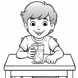 a 35 year old is sitting on chair and drinking water from glass