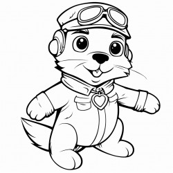 an otter wearing a pilots hat