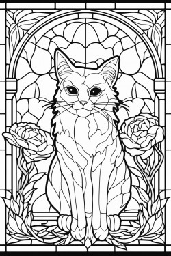 stained glass cat