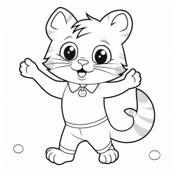 a cat standing on two legs and dancing
