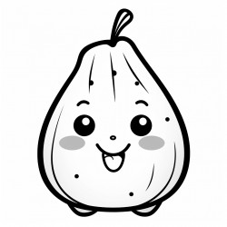 kawaii pear with bold lines