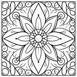 geometric abstract art symmetrical sharp and soft edges vibrant textured with gradientfilled flowers