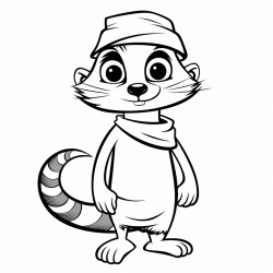 meerkat with a hat coloring page funny picture of a meerkat wearing a hat or other accessories