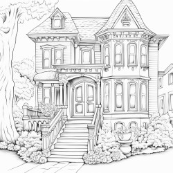 a big house with a very big door