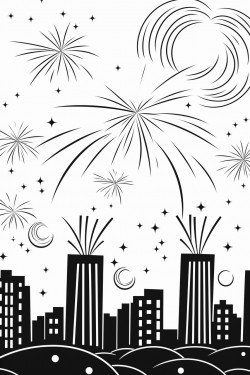 fireworks in beautiful night sky
