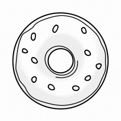 coloring page of a pink donut that looks delicious and appealing