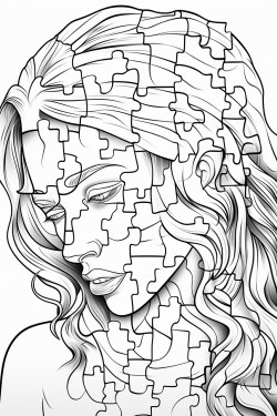 woman doing a puzzle