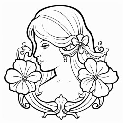 belle jeune femme grecque antique tenant une fleur de lys