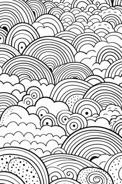 a cute radiant patterns  coloring bookvector white background black and white black drawing